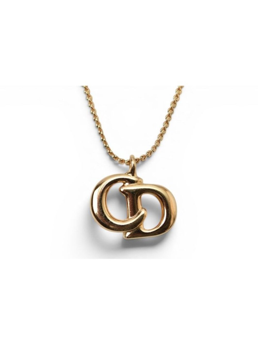 Dior Necklace Vintage CD Logo Motif Gold - Picture 1 of 4